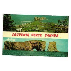 Vintage Postcard Perce Quebec Canada Rock Formation Water Landscape Peninsula